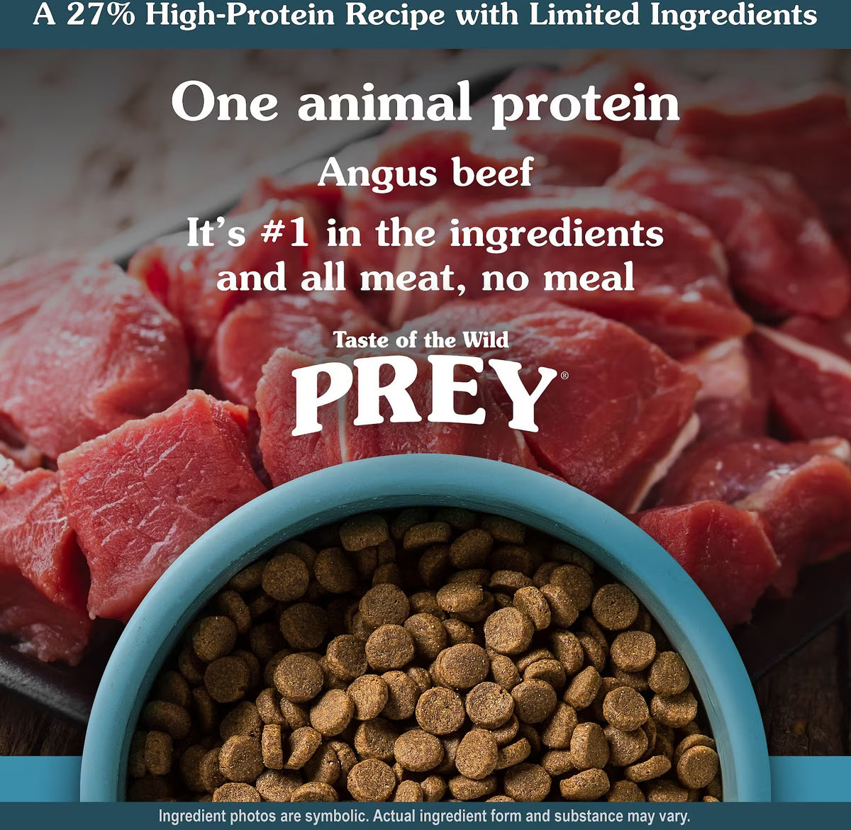 Taste of the Wild PREY Angus Beef Recipe Dry Dog Food 8lb