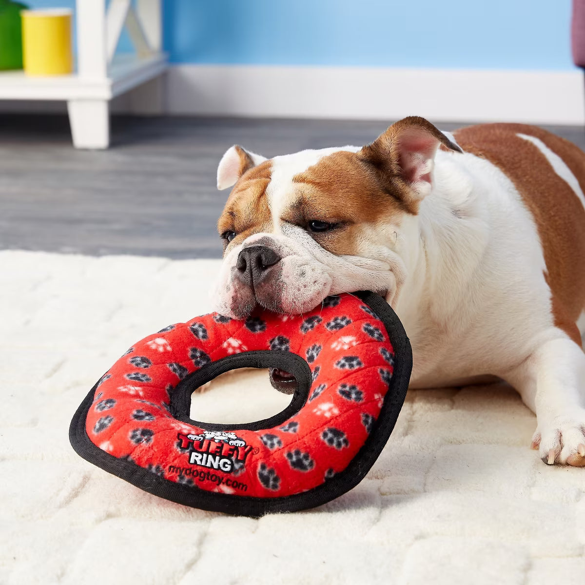 Tuffy's Ultimate Ring Durable Plush Dog Toy Red