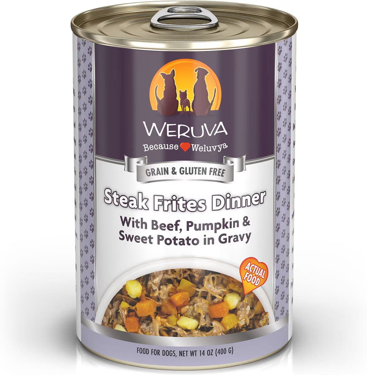 Weruva Steak Frites Dinner with Beef, Pumpkin & Sweet Potatoes in Gravy Grain-Free 14oz