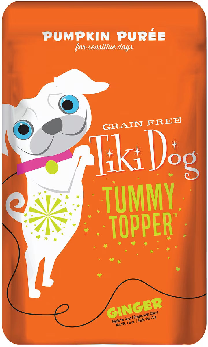 Tiki Dog Tummy Topper Pumpkin & Ginger Puree Grain-Free Wet Dog Food Topper 1.5oz
