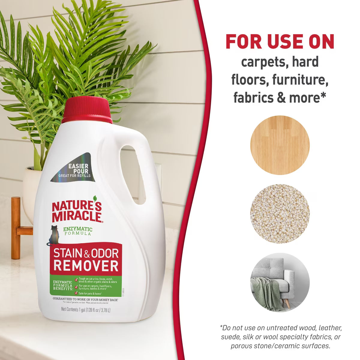 Nature's Miracle Odor Control Formula Cat Stain & Odor Remover 1 Gallon
