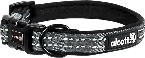 Alcott Adventures Reflective Dog Collar Grey Small