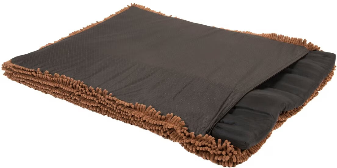 Dog Gone Smart Ultra-Absorbent Microfiber Crate & Travel Dirty Dog Cushion Pad Brown Medium