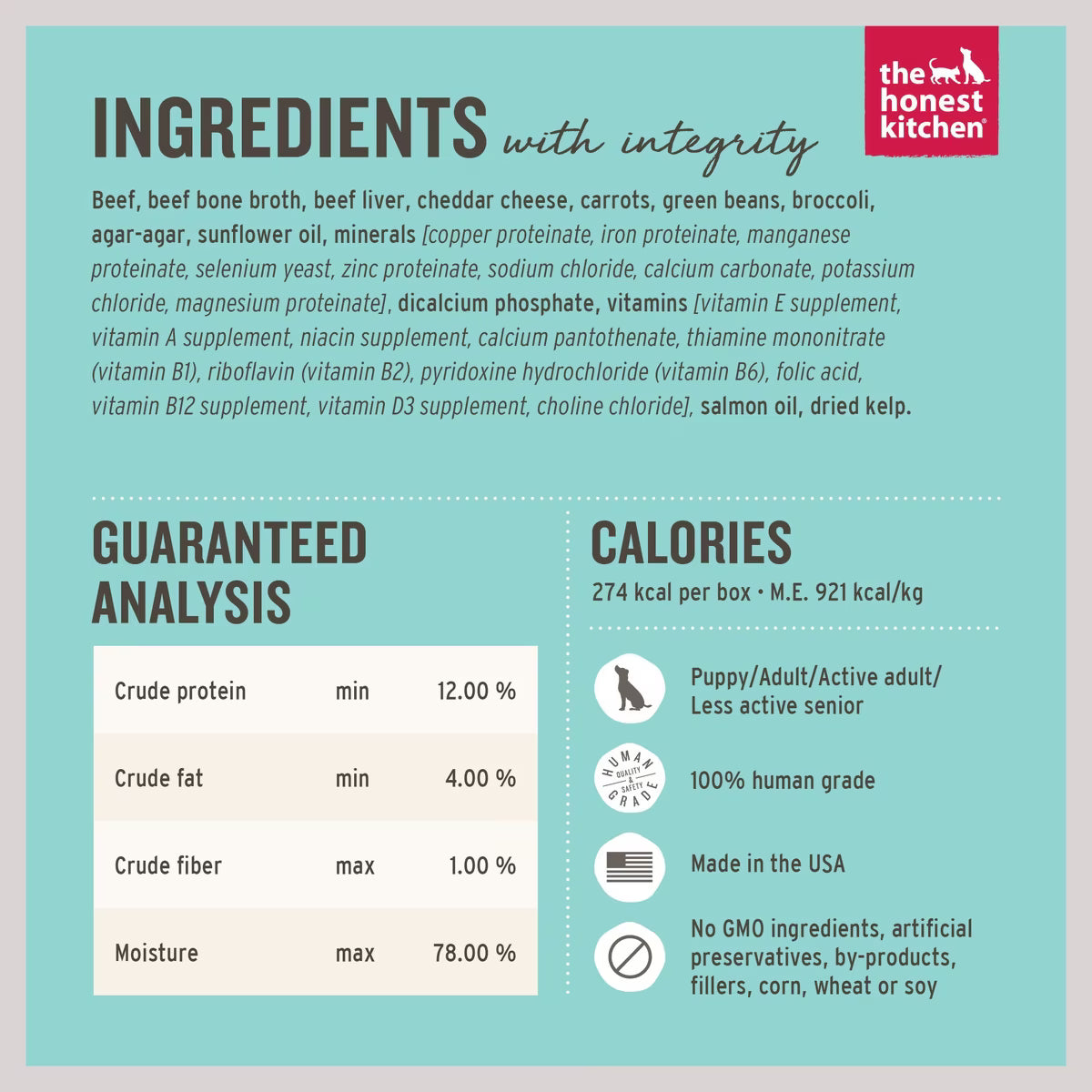 The Honest Kitchen Butcher Block Beef, Cheddar & Farm Veggies Pate Wet Dog Food 10.5oz