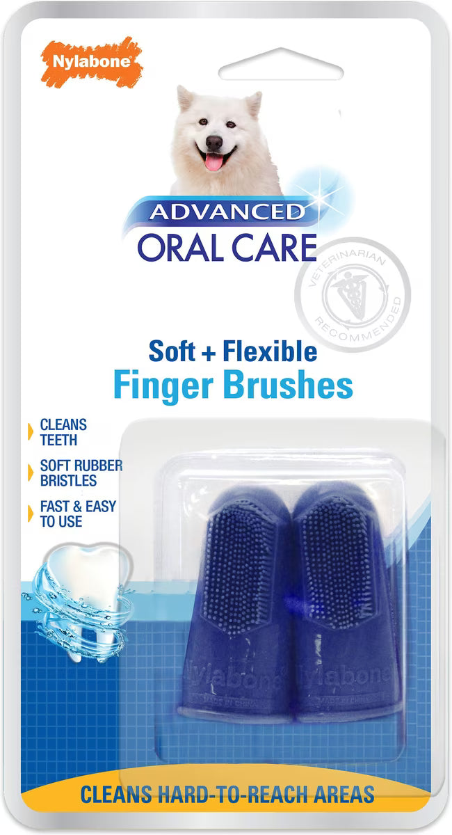 Nylabone Advanced Oral Care Finger Dog Brush 2 count