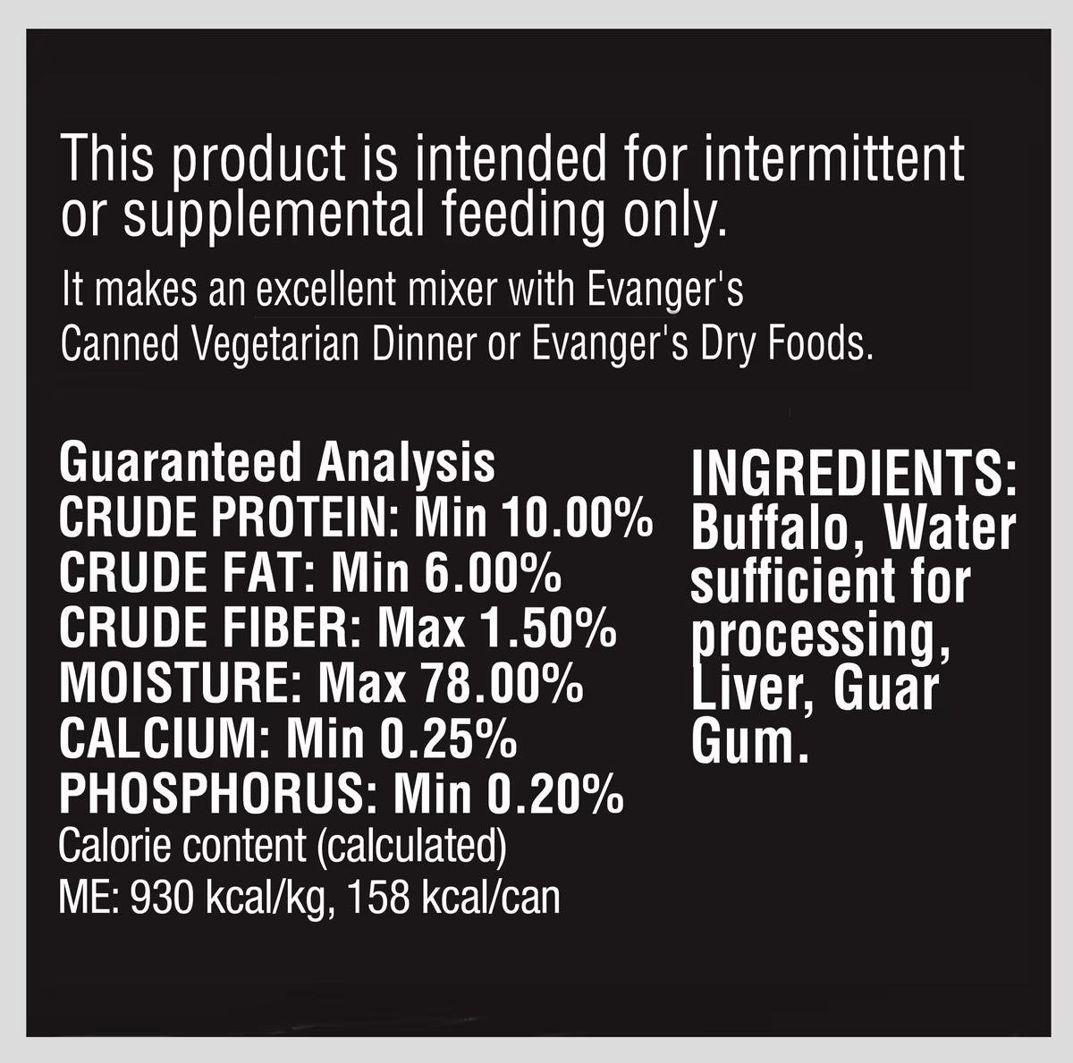 Evanger's Grain-Free Buffalo Canned Dog & Cat Food 6oz