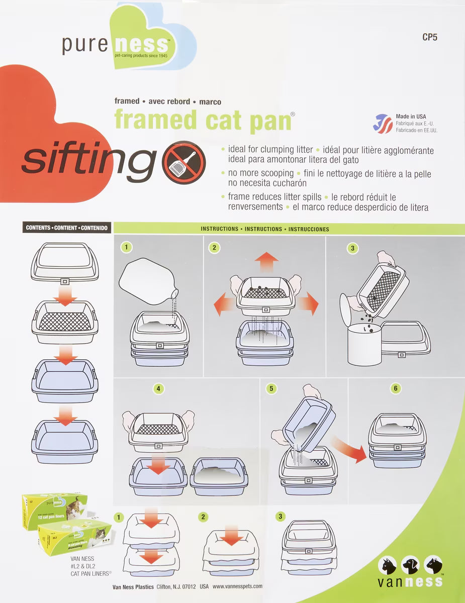 Van Ness Sifting Cat Litter Pan with Frame