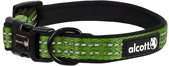 Alcott Adventures Reflective Dog Collar Green Small