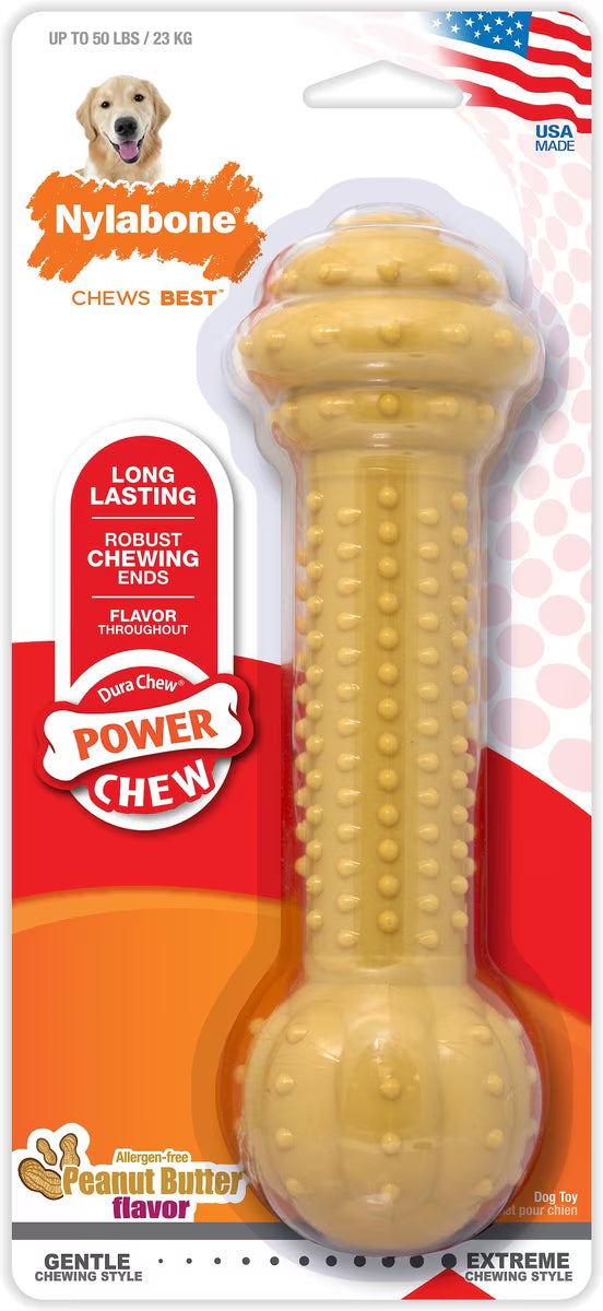 NYL DURA CHEW BARBELL PB MD