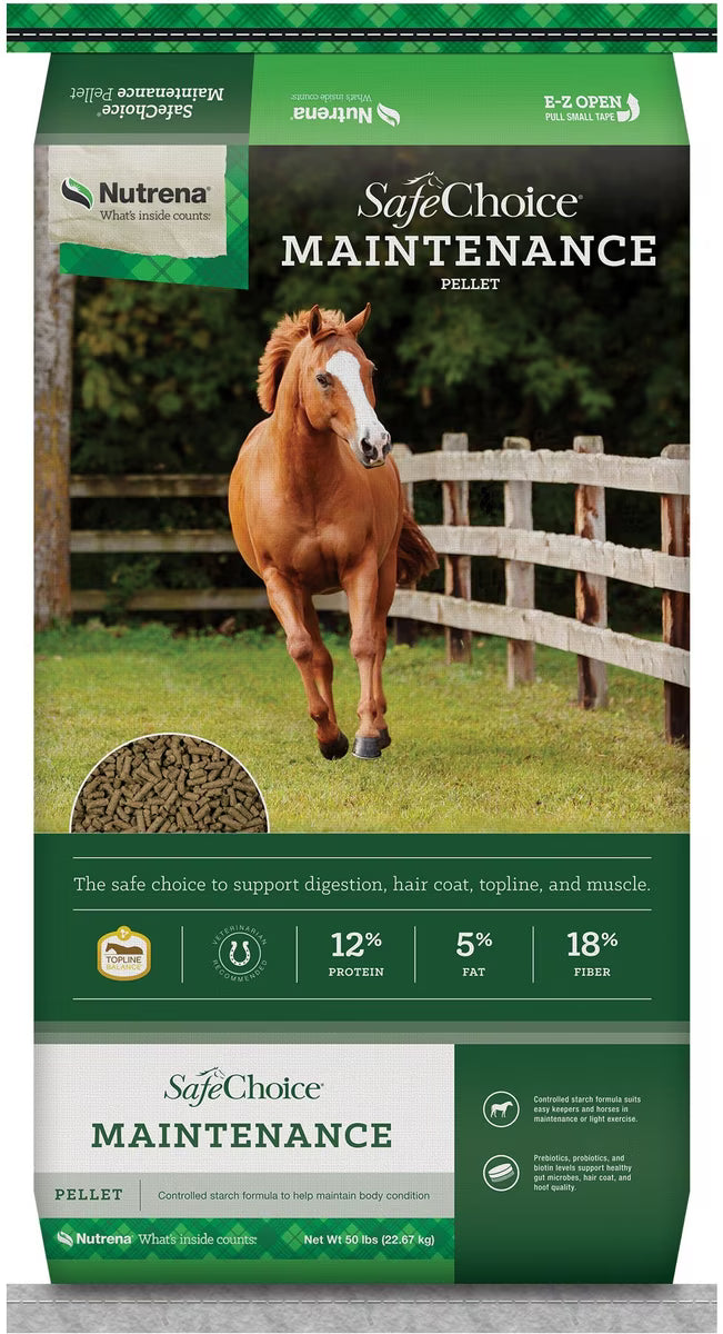 Nutrena SafeChoice Maintenance Horse Feed 50lb