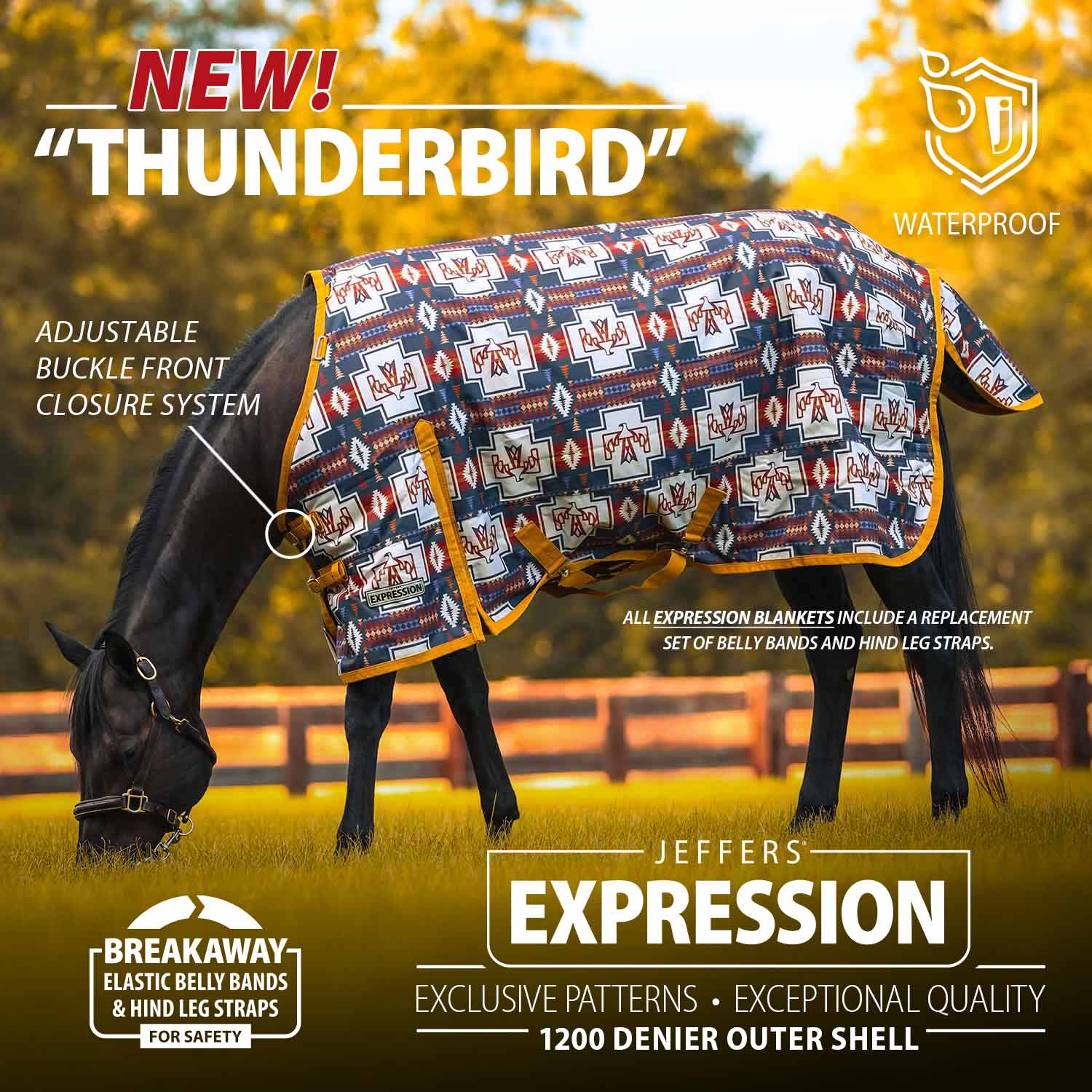 Expression 1200 Denier Standard Neck Horse Turnout Sheet, 0 Gram