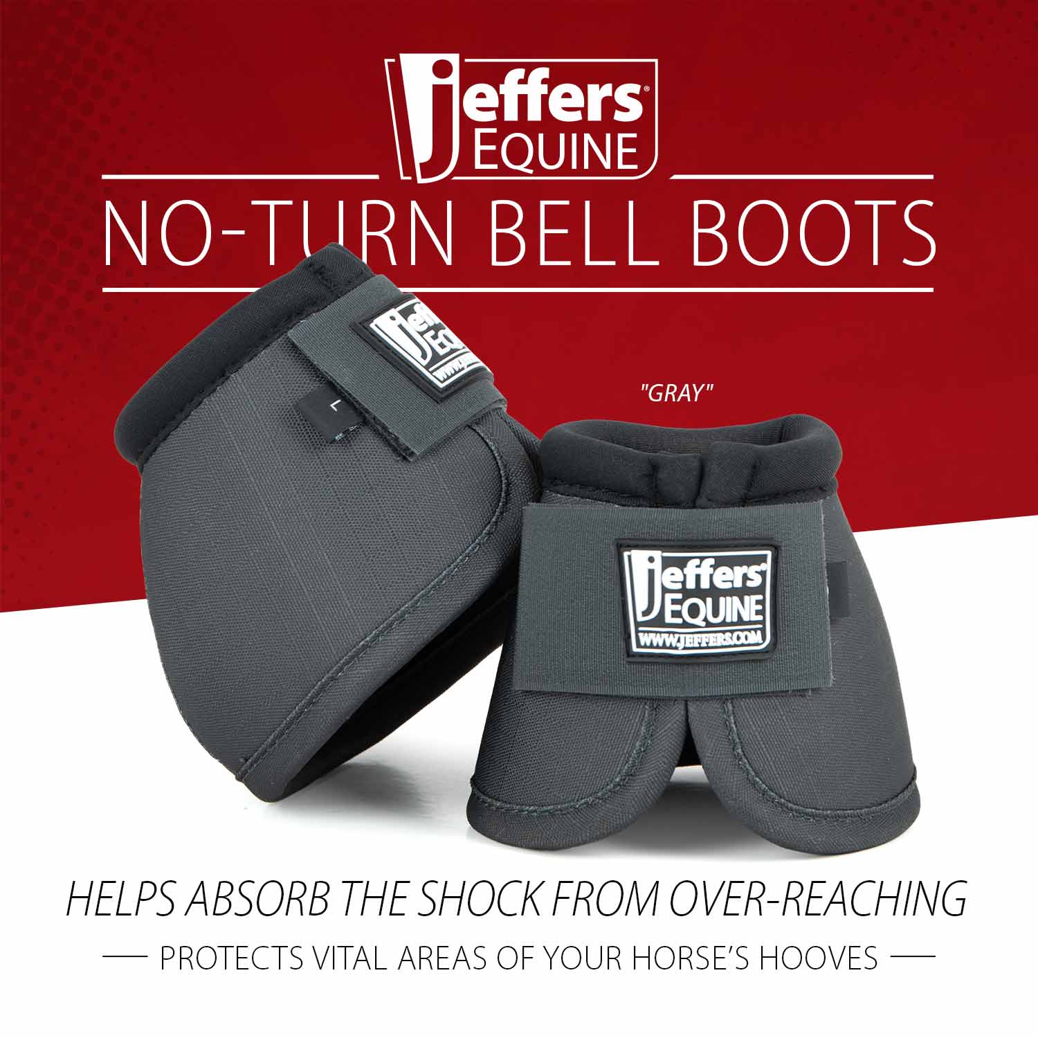 No-Turn Bell Boots for Horses, Solid Colors, 2 ct
