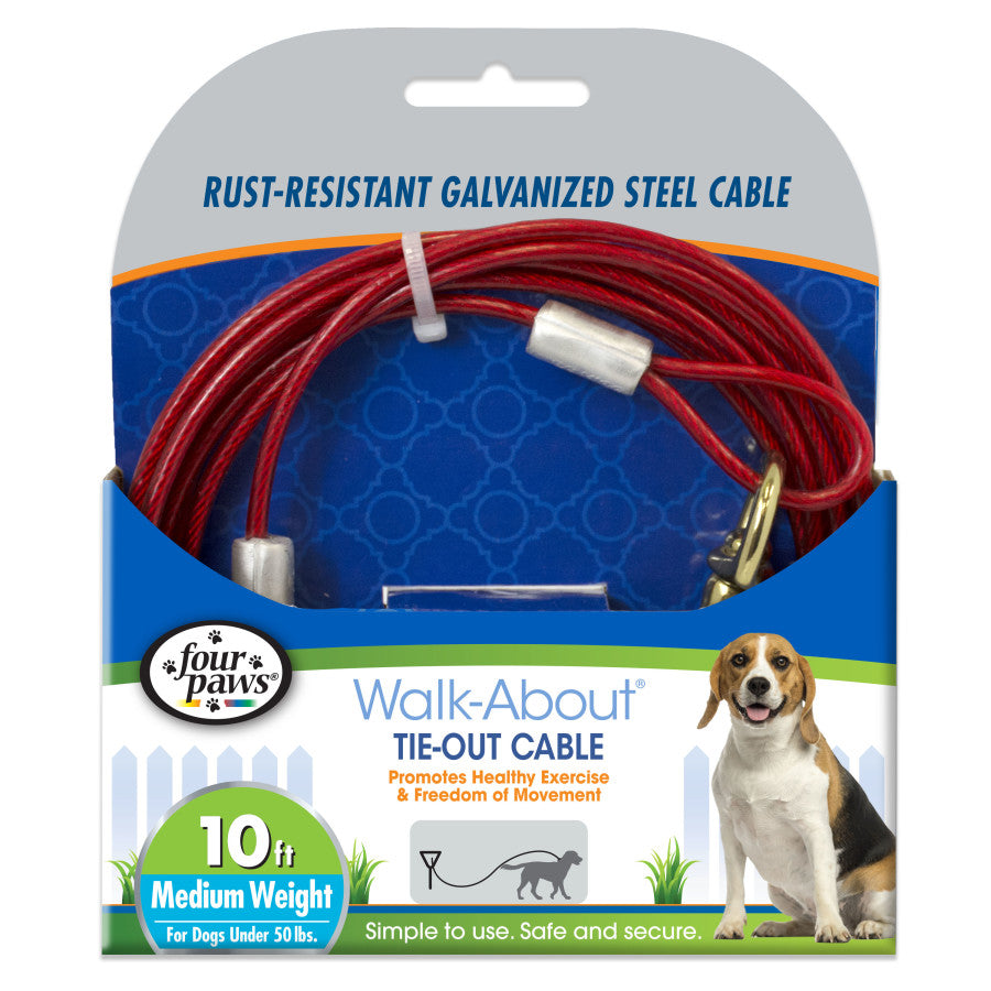TIE-OUT CABLE 10 FT MED