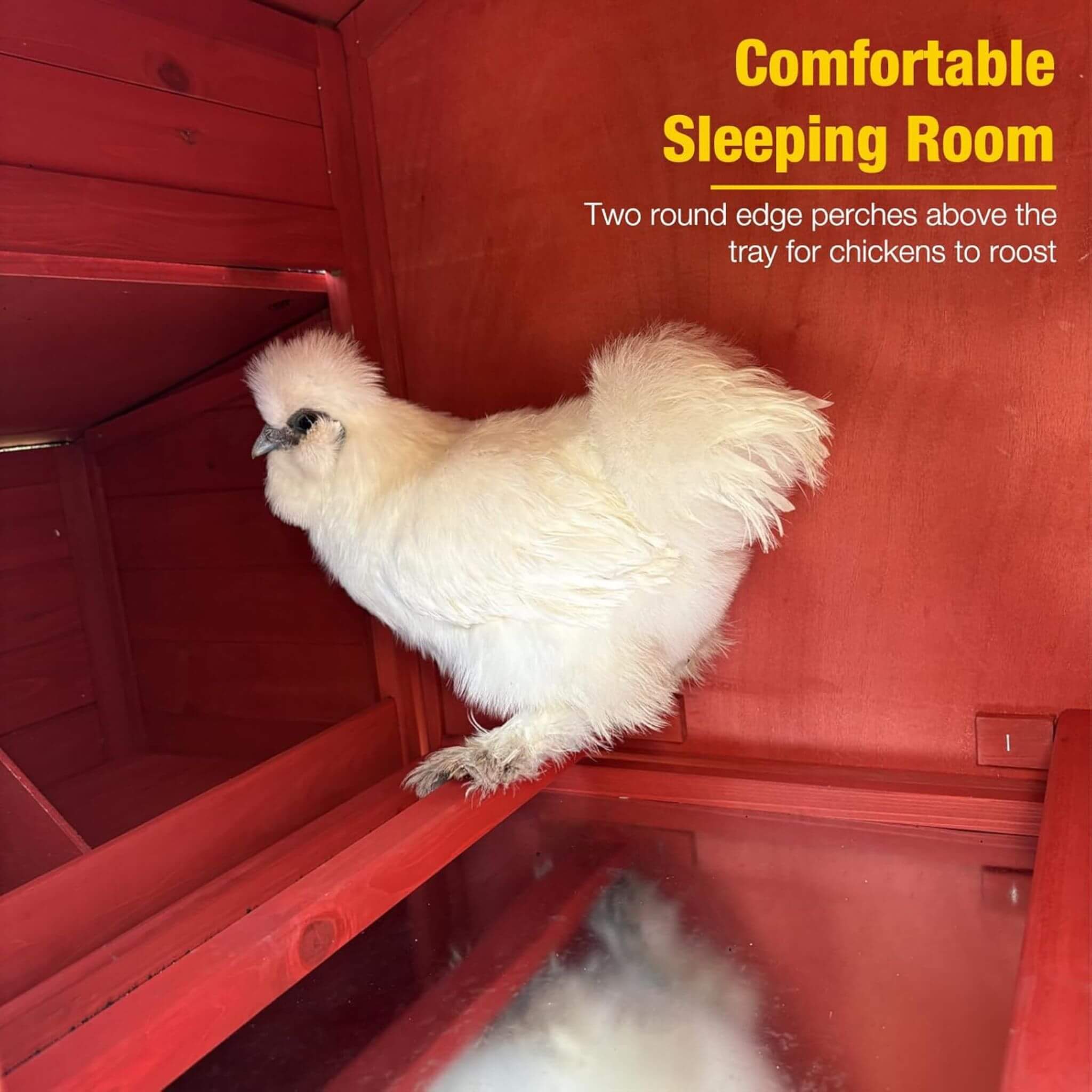 Large 73-Inch Portable Chicken Coop With Wheels And Nesting Box