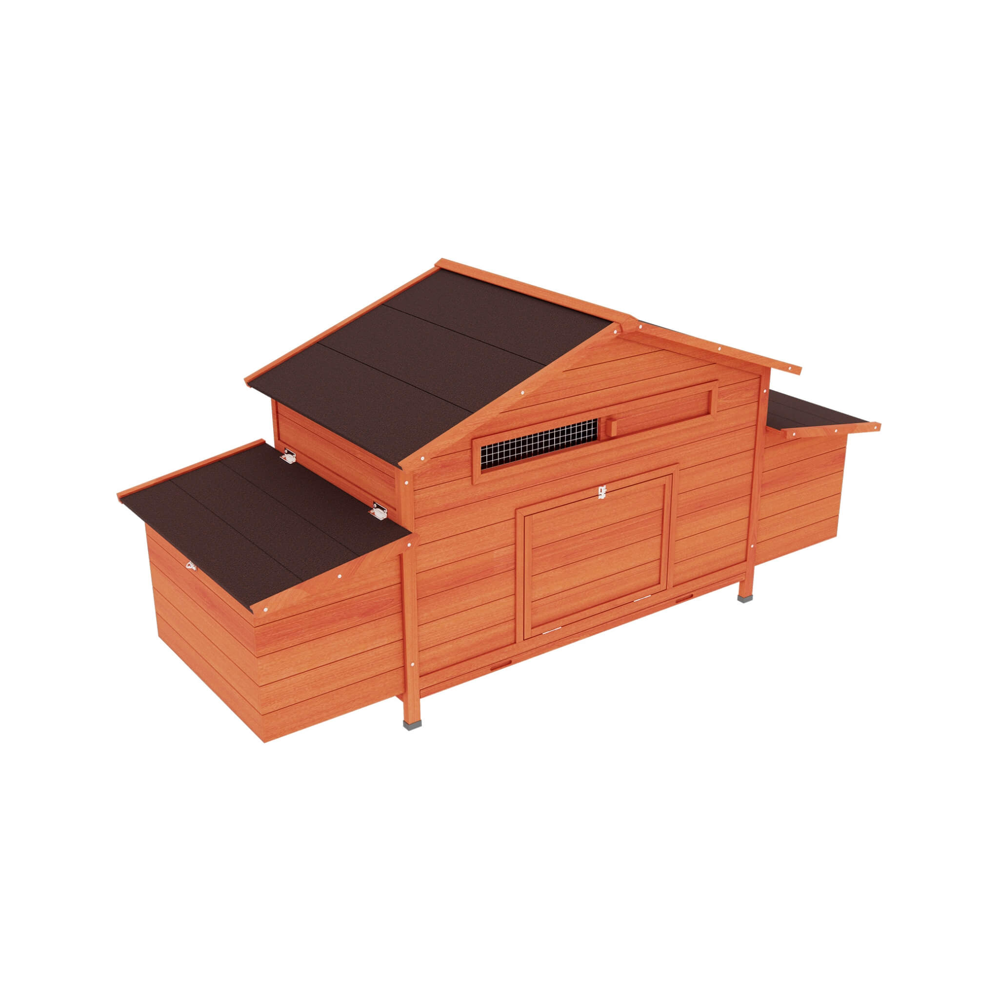Large 44-Inch Premium Outdoor Spacious Wooden Chicken Coop With Two-Sides Nesting Boxes
