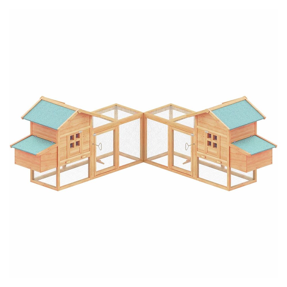 Large 160-Inch Wooden Backyard Hen Chicken Coop Enclosure W/ Nest Box & Run