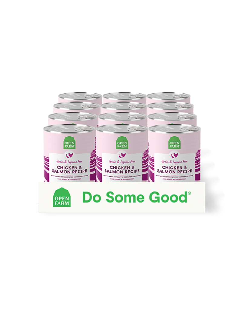 Open Farm Pate Canned Dog Food | Grain Free Chicken & Salmon Recipe 12.5 oz CASE/12