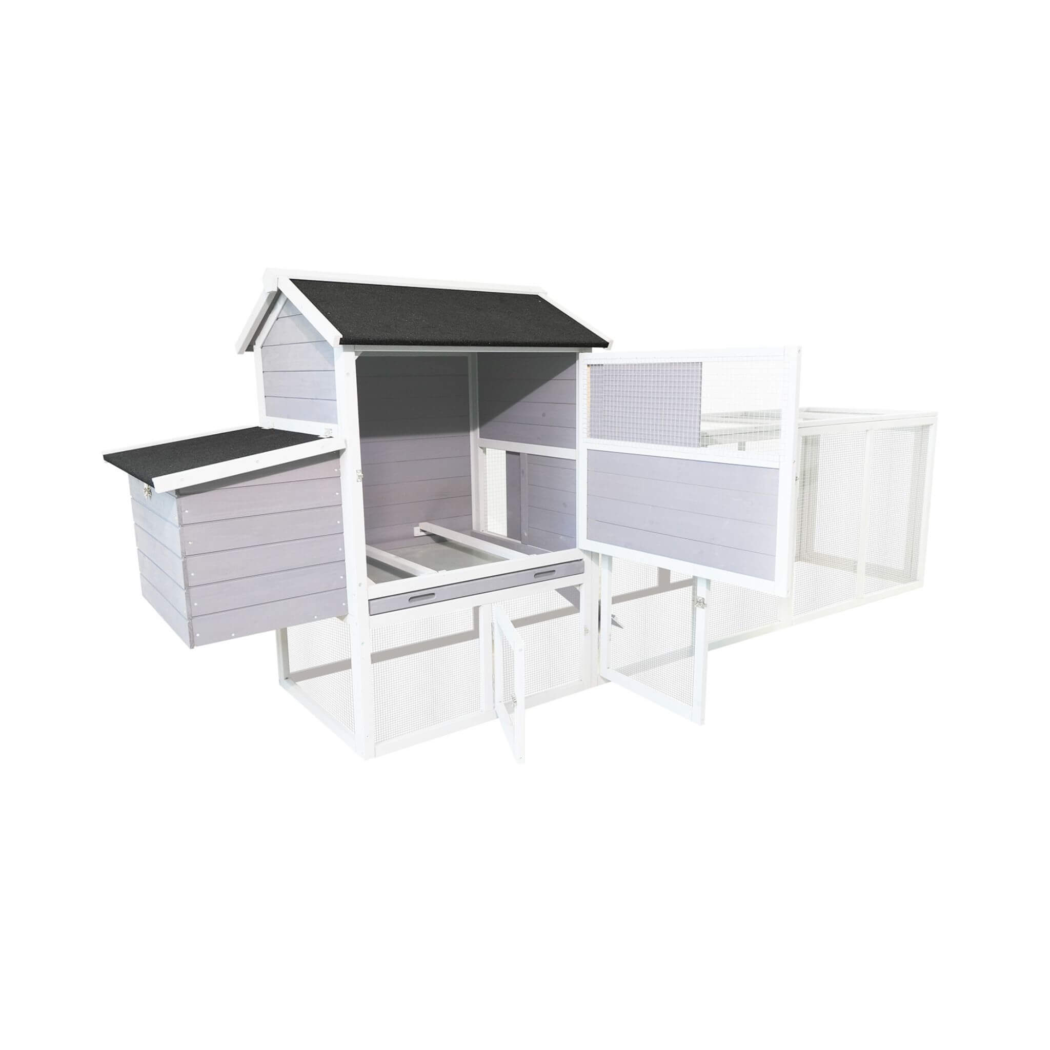 Large Heavy-Duty 113-Inch Outdoor Anti-UV Waterproof Wooden Chicken Coop Hen House
