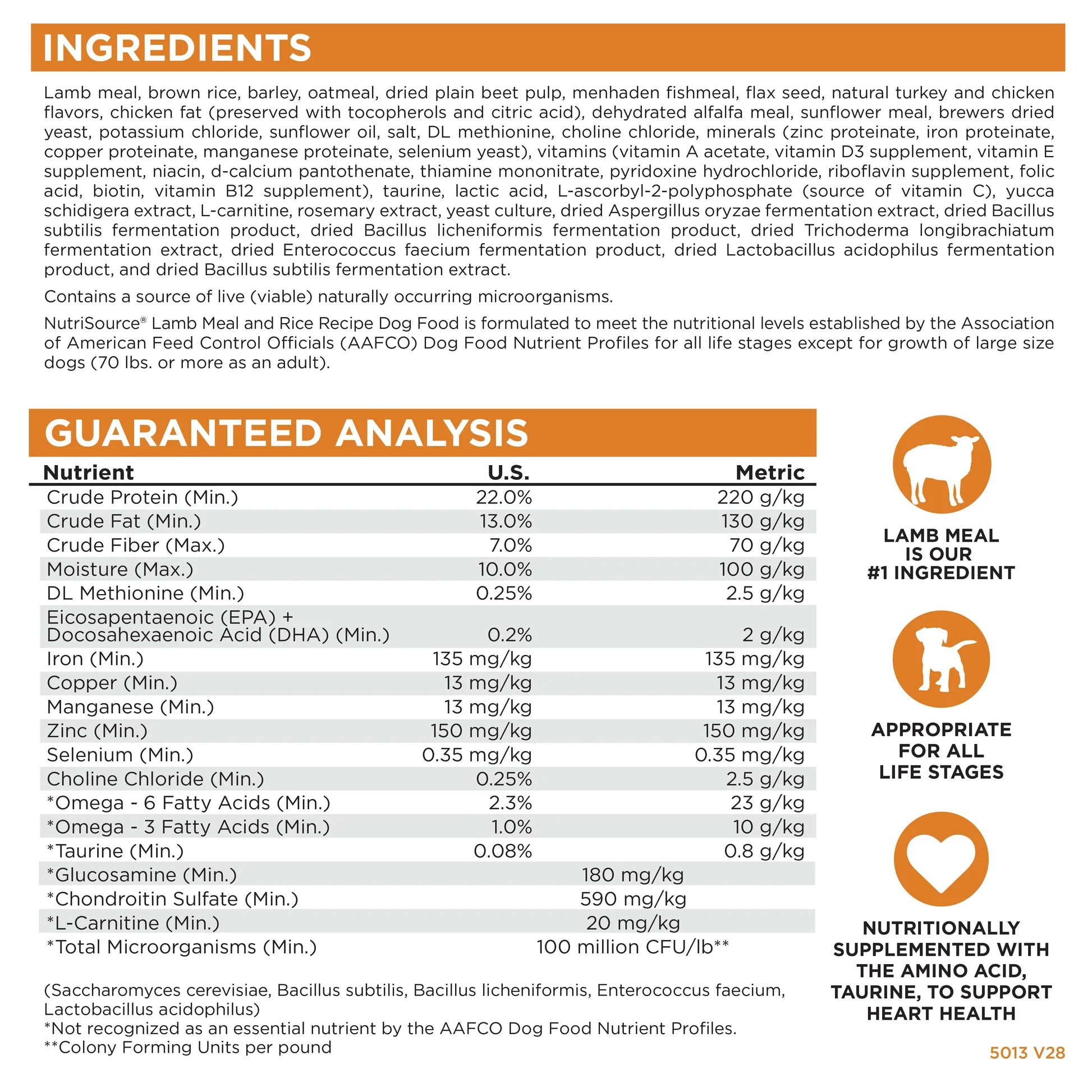 Nutri Source Lamb meal and Rice All Life Stages 26 lbs