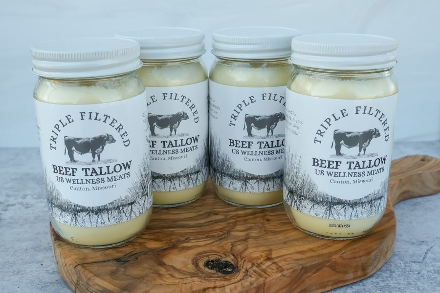 Premium Beef Tallow (Triple Filtered) - 4 pk (14 oz jars) - Ships Separately