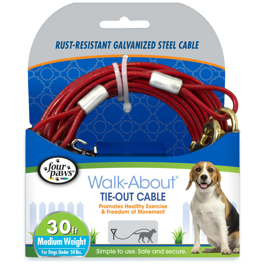 TIE-OUT CABLE 30 FT MED