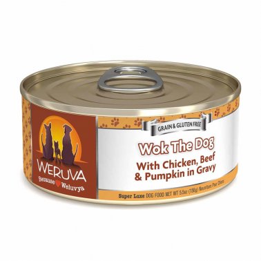 Weruva Wok the Dog with Chicken, Beef & Pumpkin in Gravy Grain-Free 5.5oz