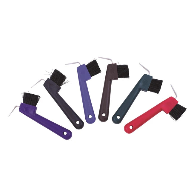 HOOF PICK W/BRUSH RED