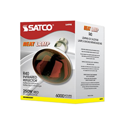 HEAT LAMP RED BULB 250W satco