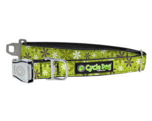 CDOG Collar Flower GRN Fat L