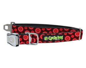 CDOG Collar Spacedot Red Fat M