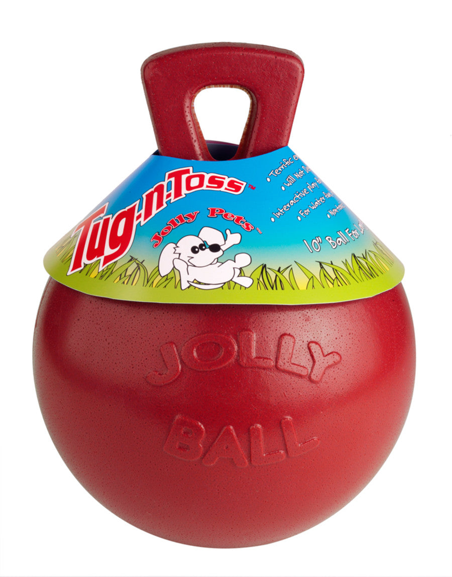 JOLLY BALL TUG'NTOSS RED 6"