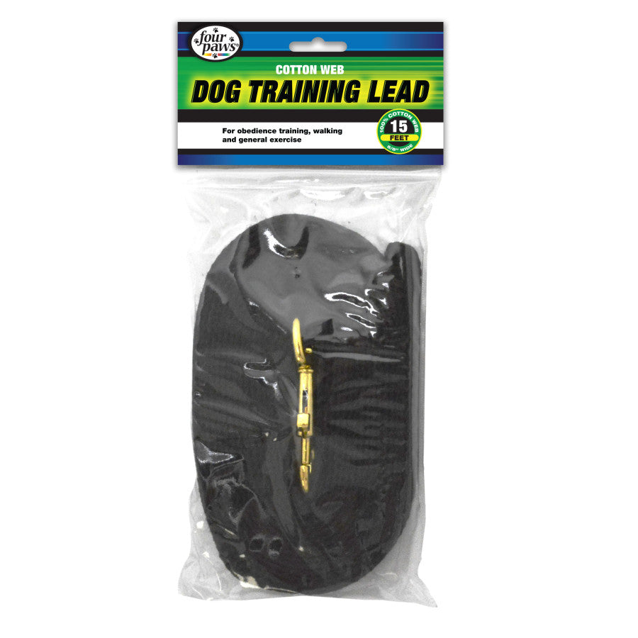 DOG TRAINING LEAD BLACK 15 FT