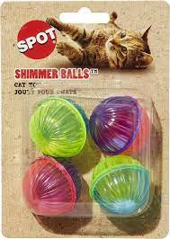 SHIMMER BALL CAT TOY 4PK