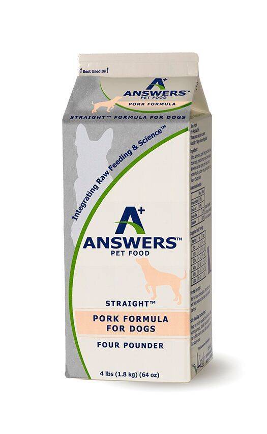 ANSWERS STRAIGHT DOG 4LB PORK
