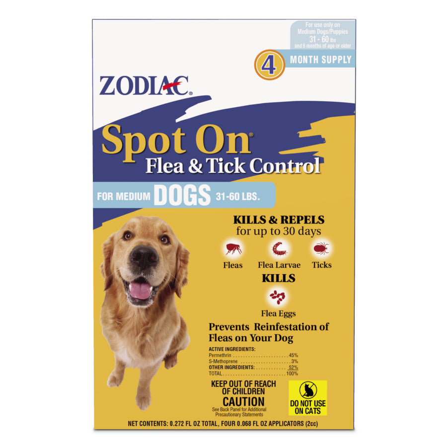 SPOT-ON F/T MED DOG 4PK