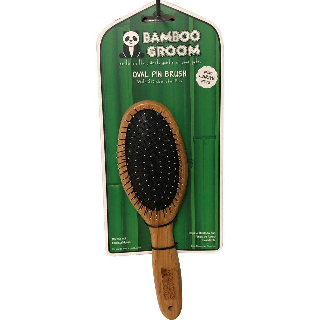 BAMBOO LG OVAL PIN BRSH W/SS