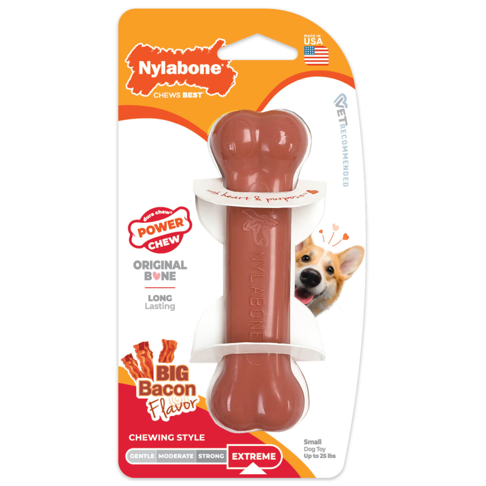 Nylabone Power Chew Original Dog Bone Bacon Flavor Petite