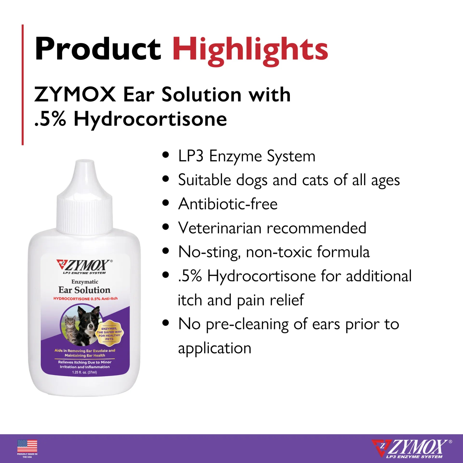 ZYMOX® Enzymatic Ear Solution with 0.5% Hydrocortisone 1.25OZ