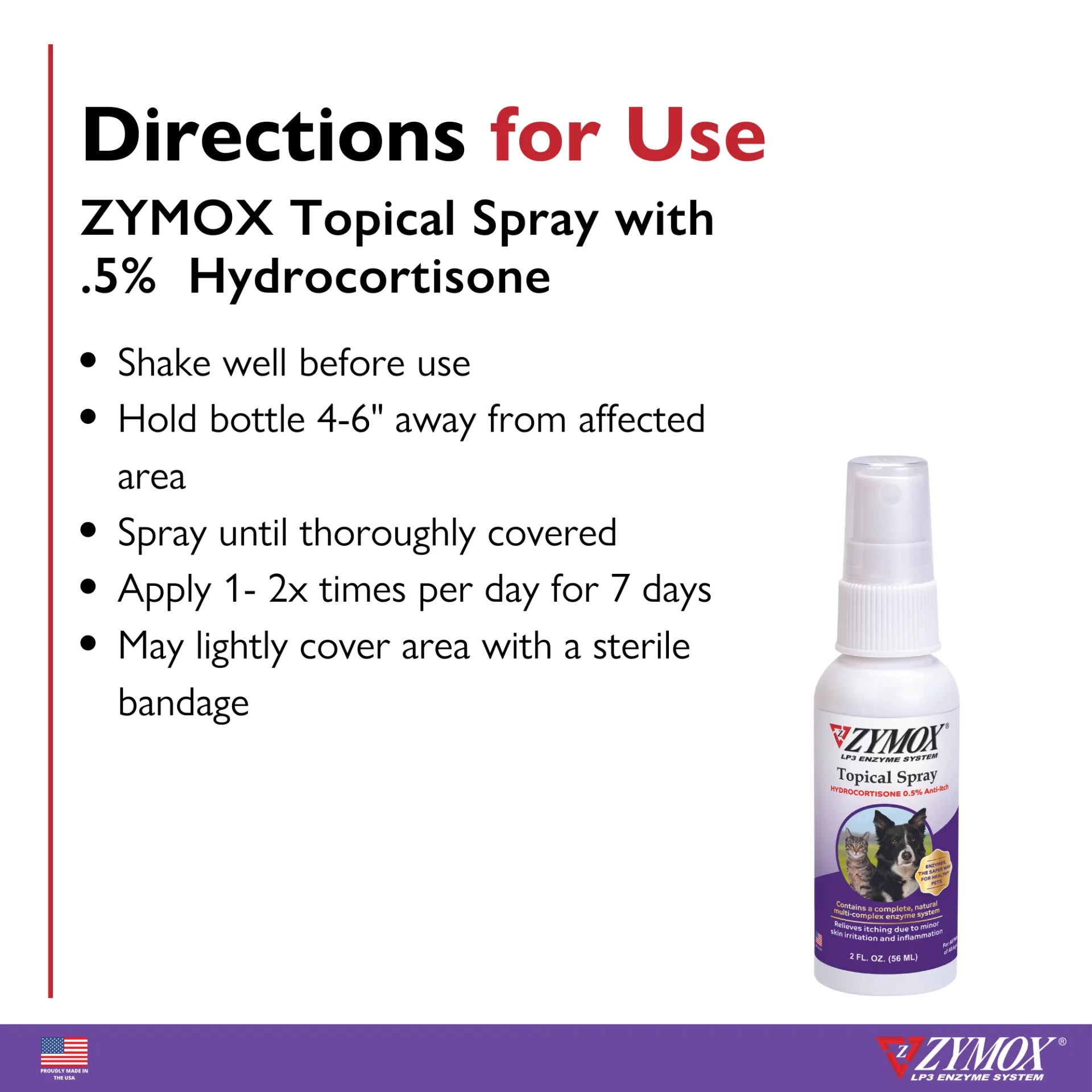 ZYMOX® Topical Spray with .5% Hydrocortisone 2oz