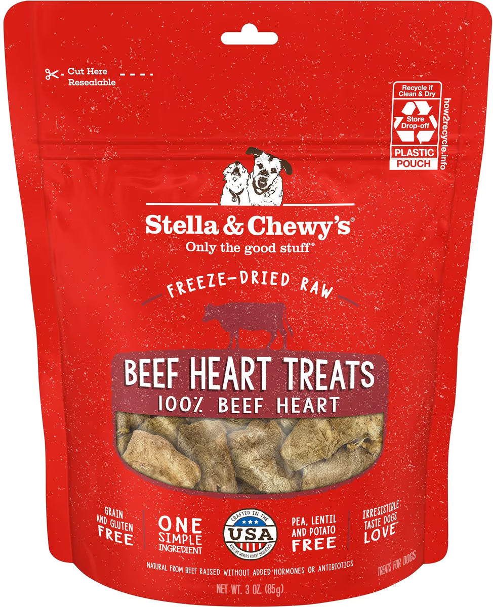 Stella & Chewy's Beef Heart Freeze-Dried Raw Dog Treats 3oz