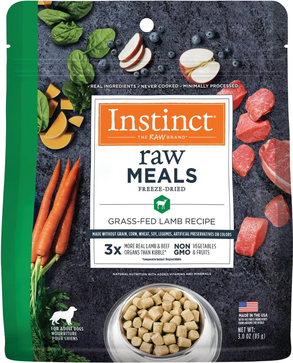 Instinct FreshDried Bites Grass-Fed Lamb Recipe Grain-Free Adult Freeze-Dried Dog Food 3 oz
