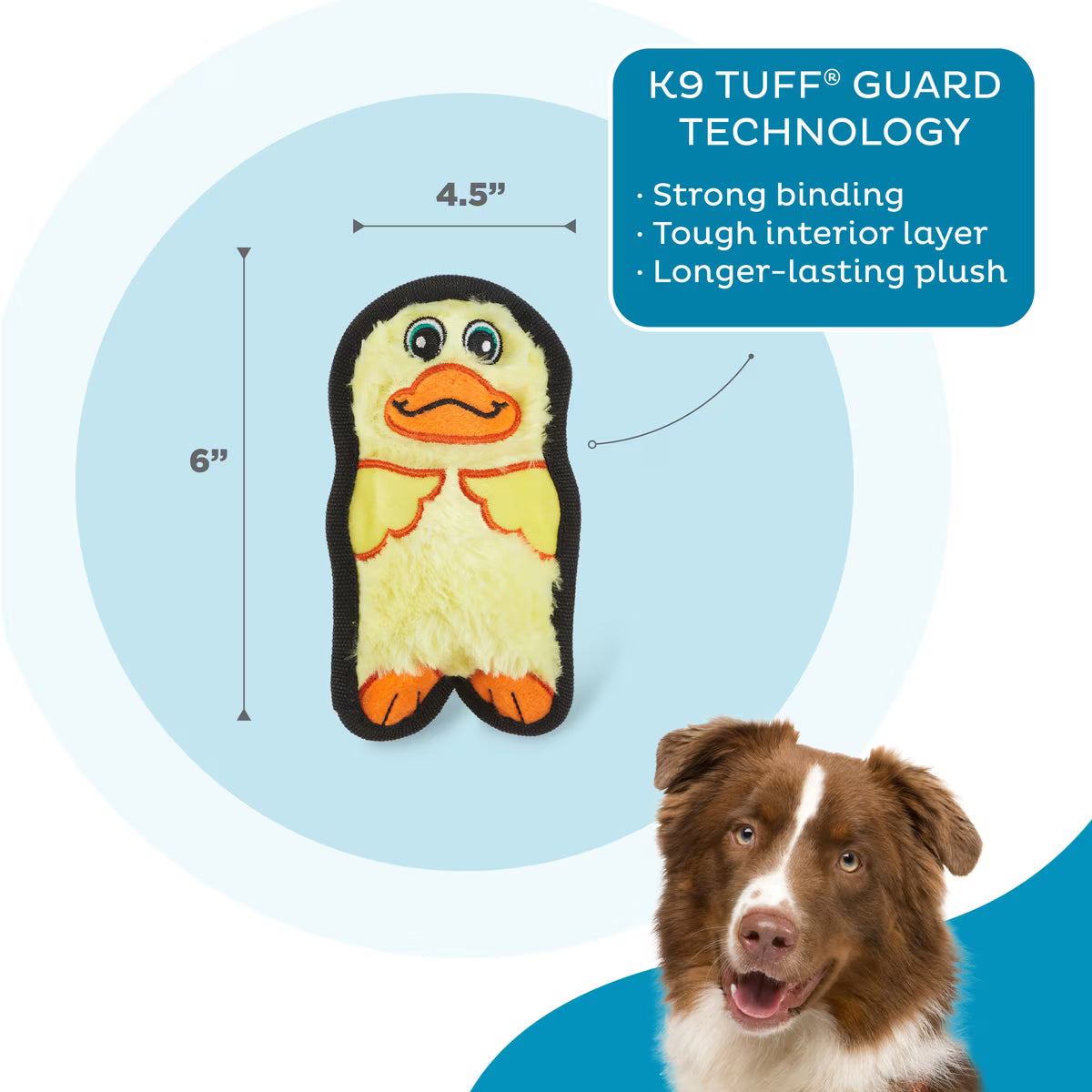 Outward Hound Invincibles Minis Yellow Duck Durable Plush Dog Toy XS