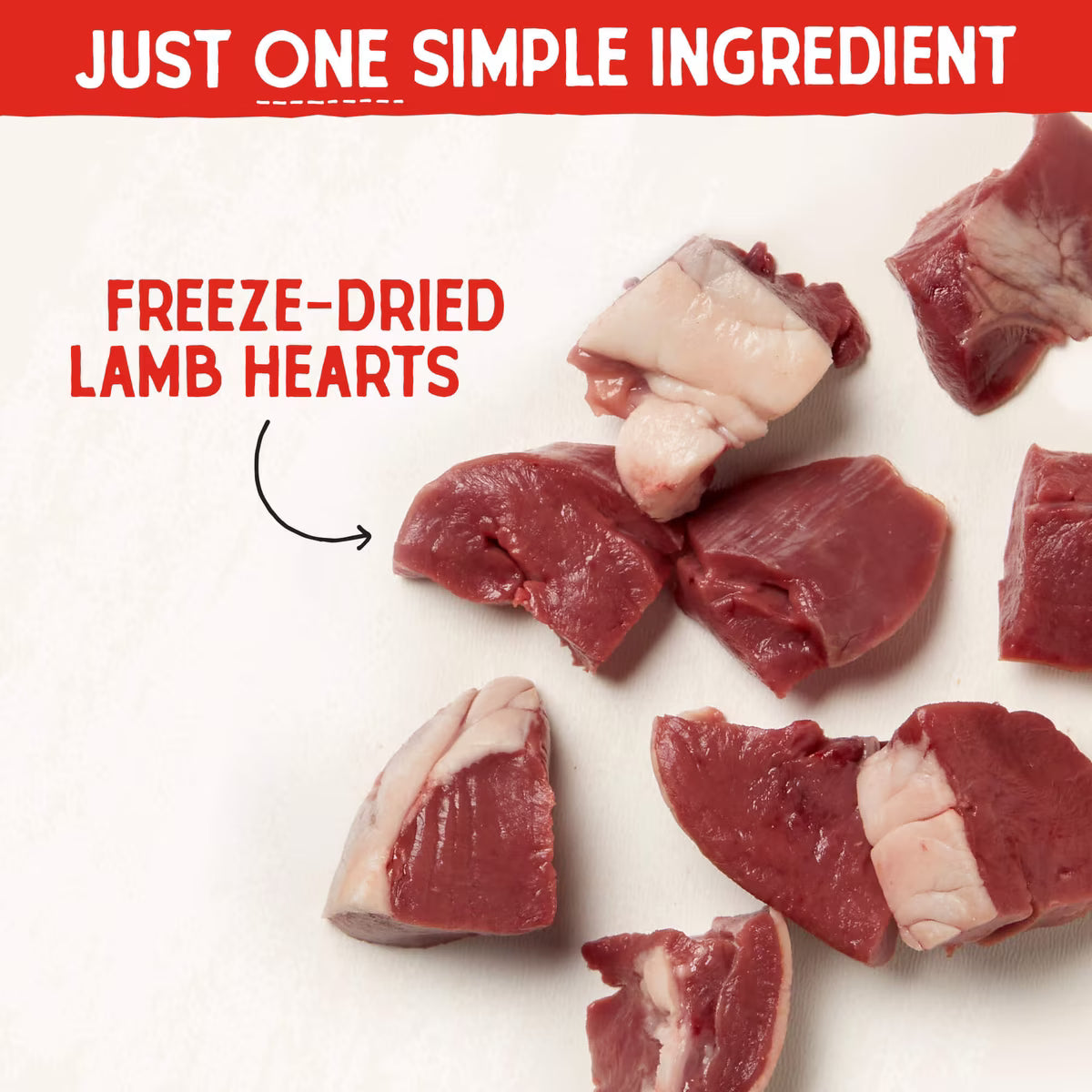 Stella & Chewy's Freeze-Dried Lamb Hearts Dog Treats 3oz