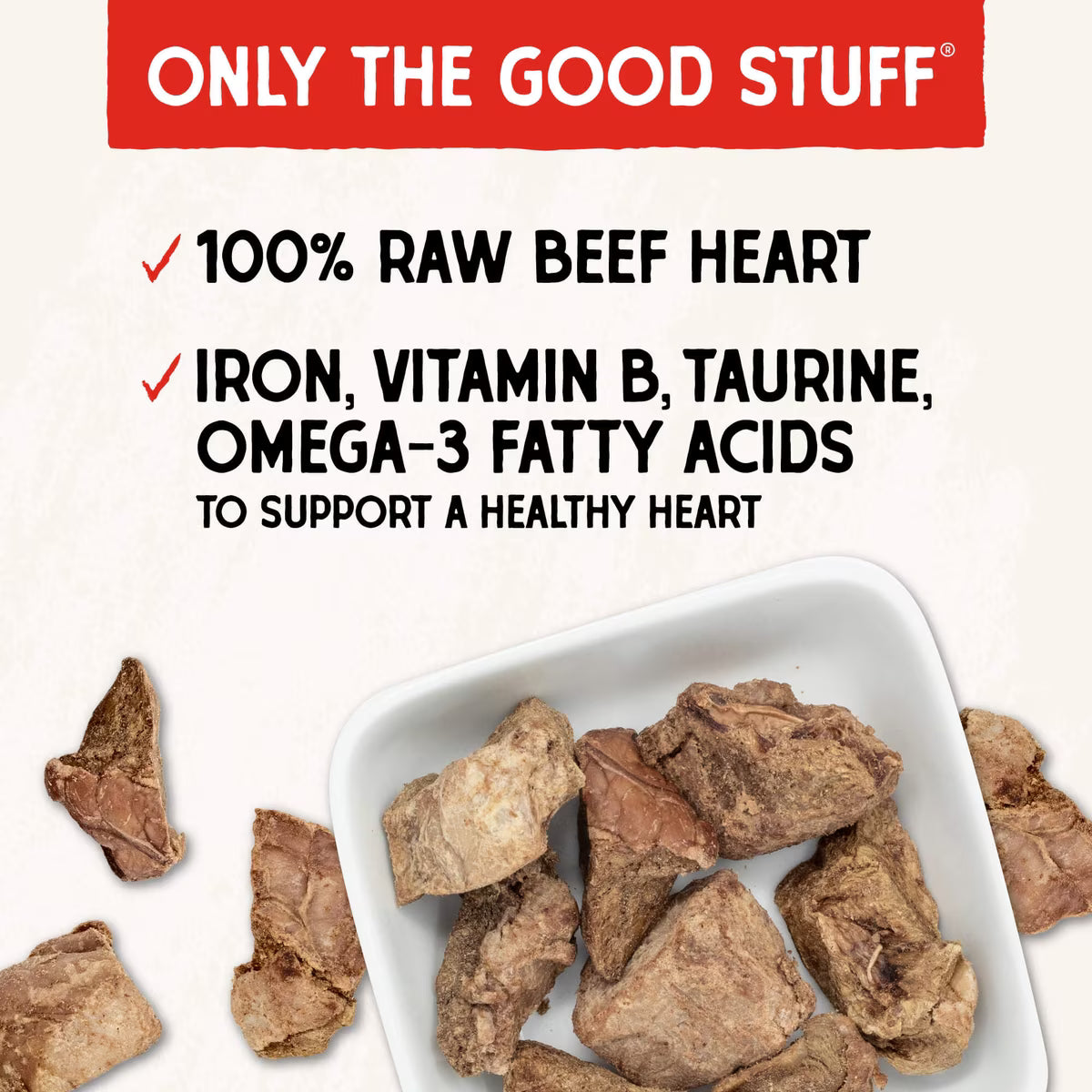 Stella & Chewy's Beef Heart Freeze-Dried Raw Dog Treats 3oz