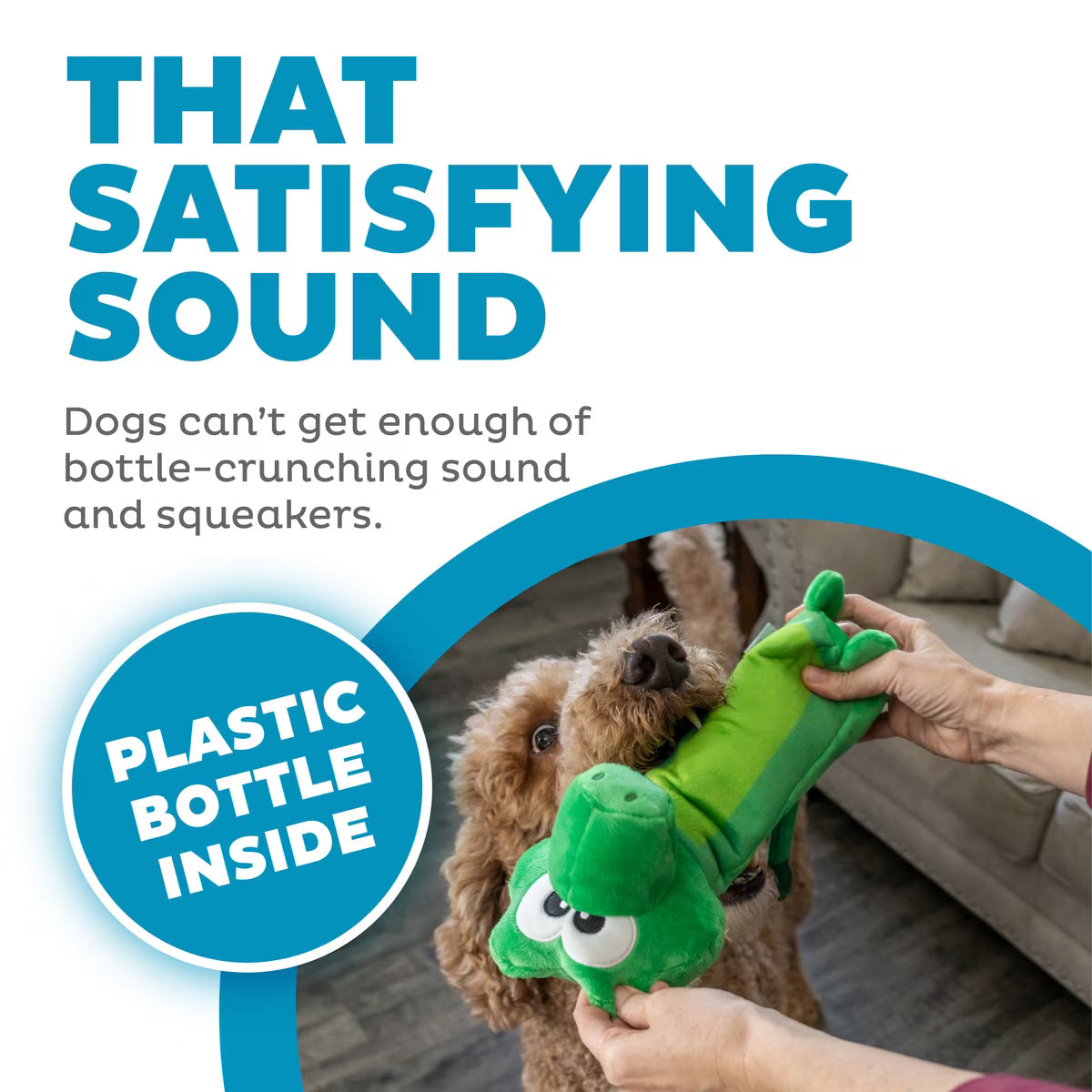 Outward Hound Bottle Bros Alligator Plush Squeaky & Crackle Dog Toy