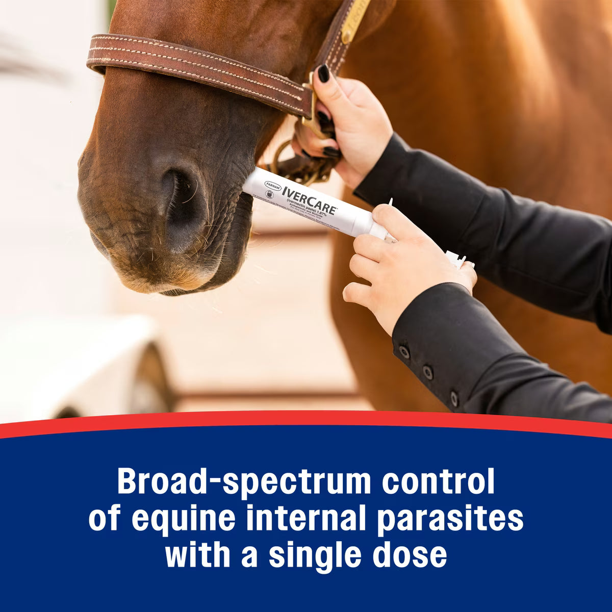 Farnam IverCare Ivermectin 1.87% Paste Horse Dewormer Apple Flavored 0.21 oz