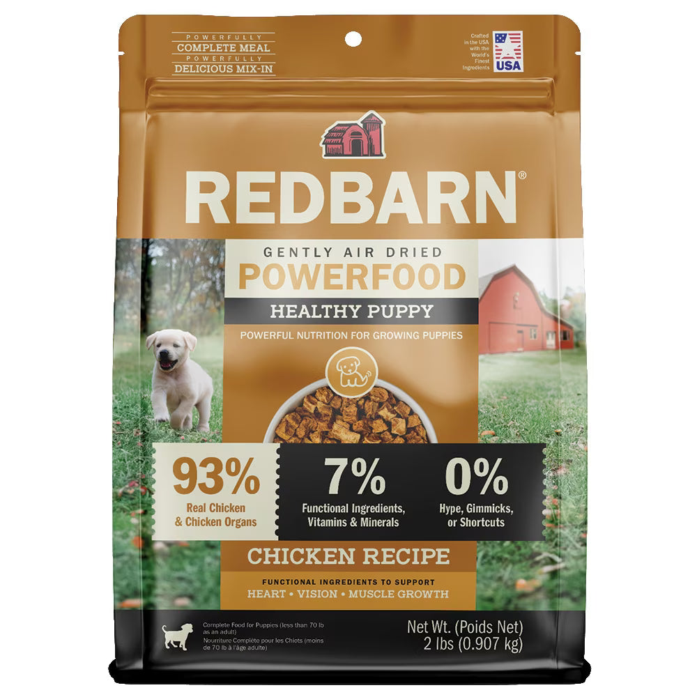 Redbarn Powerfood Healthy Puppy Chicken, Grain-Free Gently Air Dried Dog Food 2lb