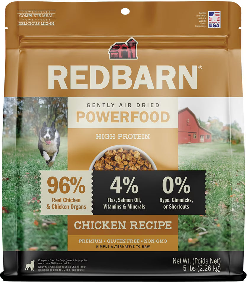 Redbarn Powerfood Chicken High Protein Grain-Free Gently Air Dried Dog Food 5lb