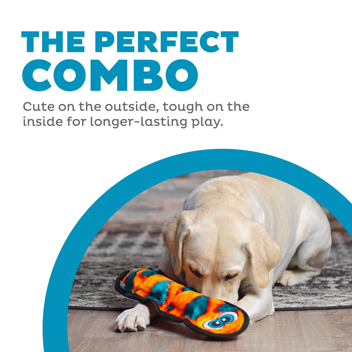 Outward Hound Invicibles Durable Plush Snake Dog Toy Orange/Red Large
