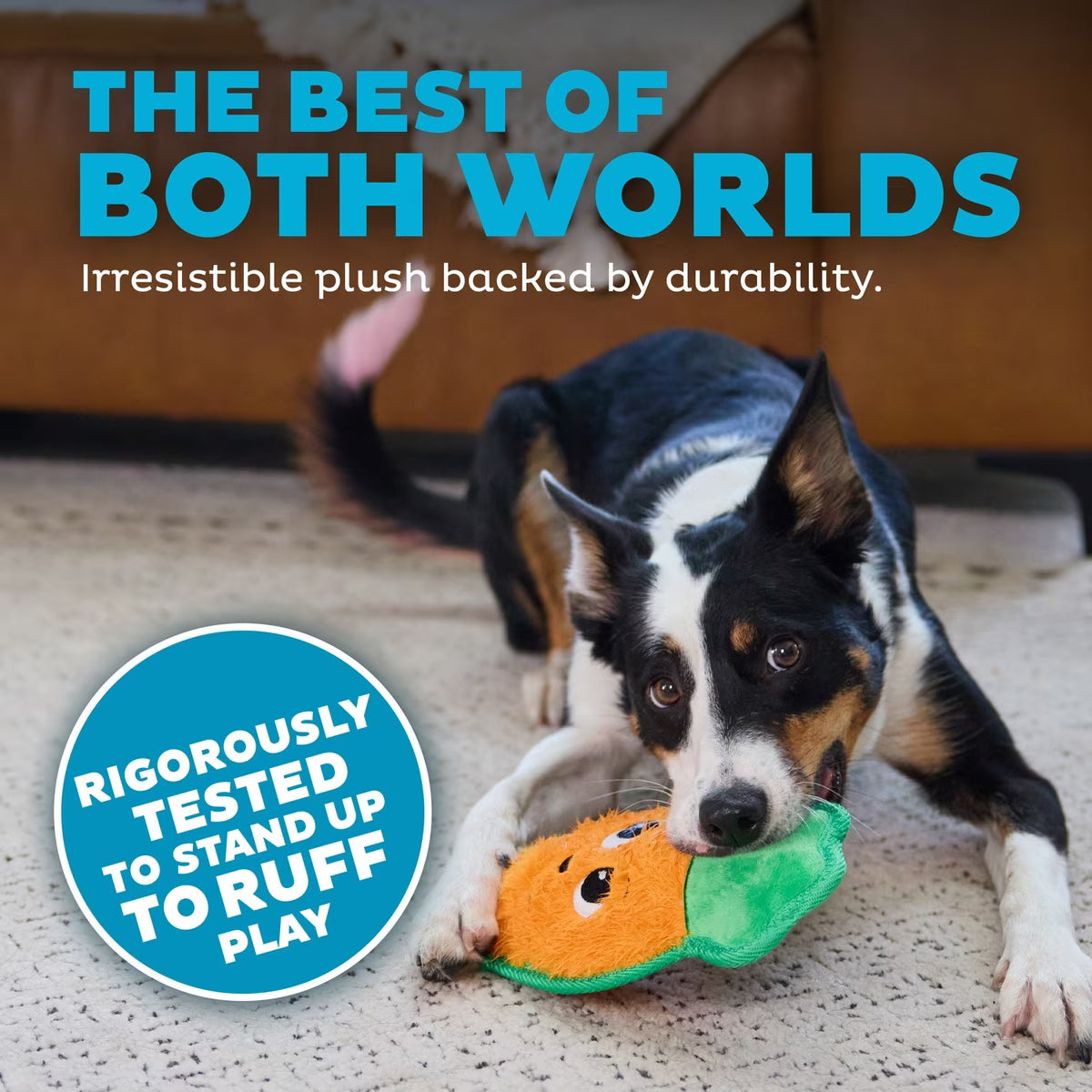 Outward Hound Tough Skinz Durable Carrot Dog Toy